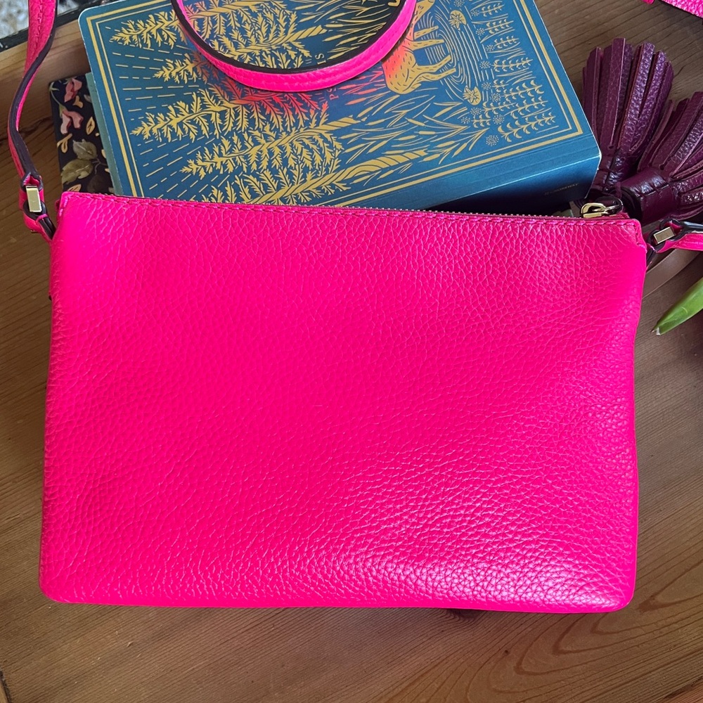 Kate Spade Bright Pink Crossbody Bag with Tassel Accents - Picture 7 of 16
